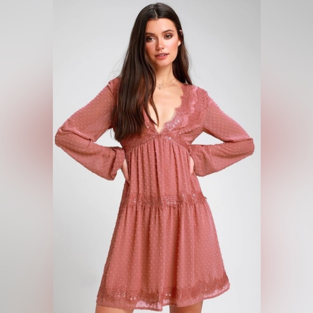 Lulus Dusty Rose Dress